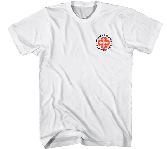 Mission Logo Shirt - White with Red
